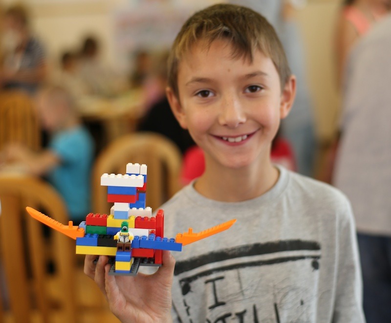 SOS Village - A Proud Kid with his Dream School Built of Lego Bricks