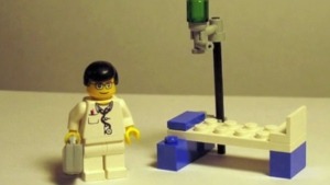 The Lego bricks included figures for physicians and special pieces that helped to make a hospital bed. (Where was this set of Lego blocks when I was a kid?) (Submitted to CBC)