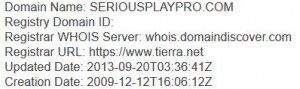 SeriousPlayPro.com domain registration